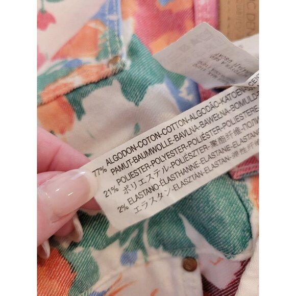 Zara Multicolor Flloral Mid-Rise Skinny Jeans 6 Pants - Picture 6 of 8